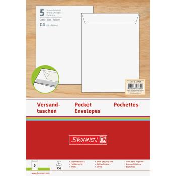 Brunnen 5 Stück Versandtasche C4 120g ohne Fenster weiß