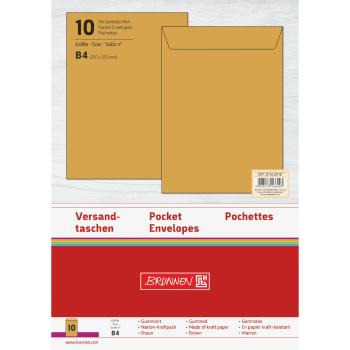 Brunnen 10 Stück Versandtasche B4 110g ohne Fenster braun