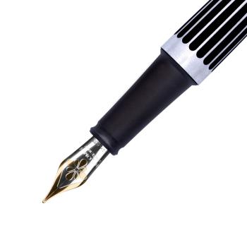 Diplomat Füllhalter Aero "stripes black" 14KT
