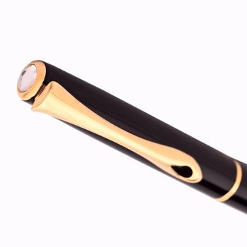 Diplomat Tintenroller Traveller Lack schwarz gold