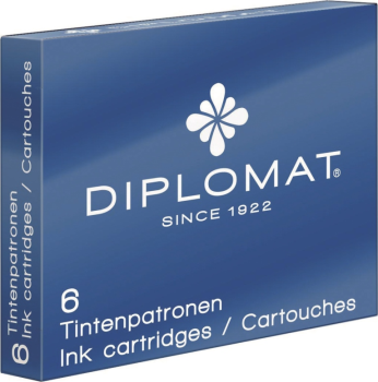 Diplomat Tintenpatronen blau 6 Stück Packung