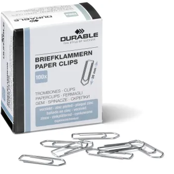 Durable Briefklammer 26mm 100 Stück verzinkt