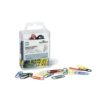 Durable Briefklammer 26mm 100 Stück rund ummantelt bunt
