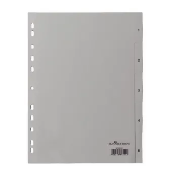 Durable Kunststoff-Register A4 PP 5-teilig 1-5 grau