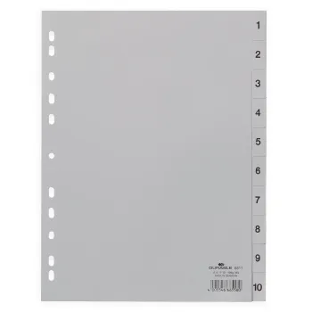 Durable Kunststoff-Register A4 PP 10-teilig 1-10 grau