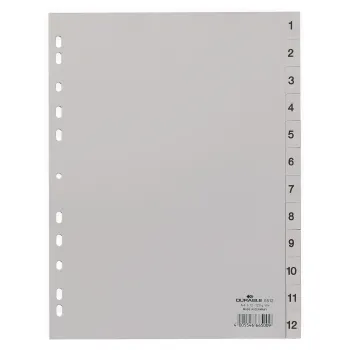 Durable Kunststoff-Register A4 PP 12-teilig 1-12 grau