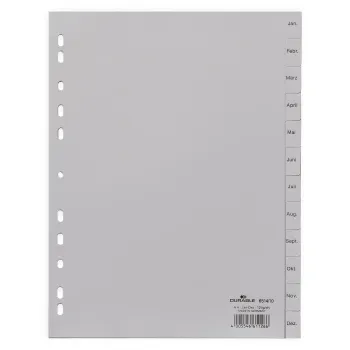 Durable Kunststoff-Register A4 PP 12-teilig Jan-Dez grau