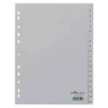 Durable Kunststoff-Register A4 PP 20-teilig 1-20 grau