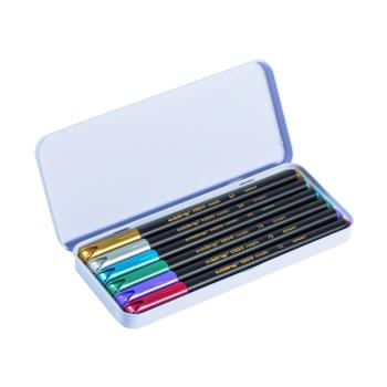 Preview: Edding 1200 Fasermaler metallic 6er Set Metallbox