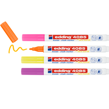 Preview: Edding 4085 Kreidemarker by Securit - 4er Blister neon