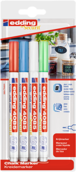 Edding 4085 Kreidemarker by Securit - 4er Blister basic