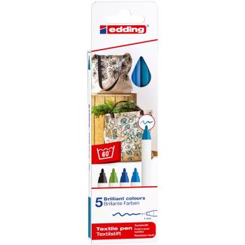 Preview: Edding 4600 Textilstift Cold-Set 5 Farben