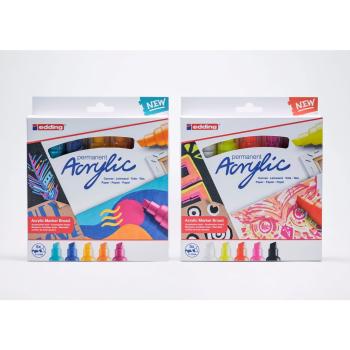 Edding 5000 Acrylmarker breit 5 Stück Set abstrakt
