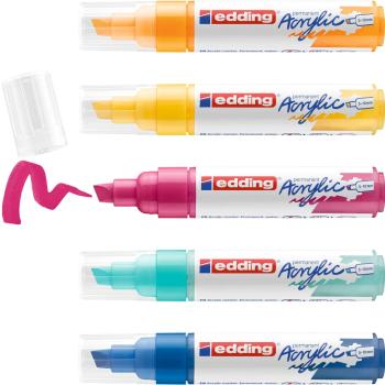 Edding 5000 Acrylmarker breit 5 Stück Set abstrakt