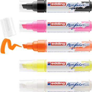 Edding 5000 Acrylmarker breit 5 Stück Set neon