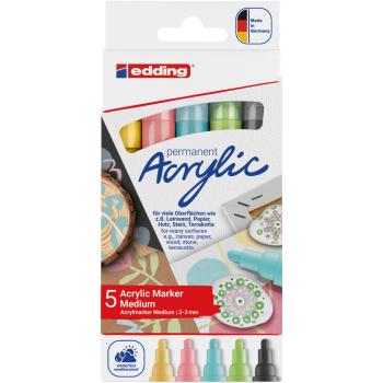 Edding 5100 Acrylmarker medium 5 Stück Pastell-Set