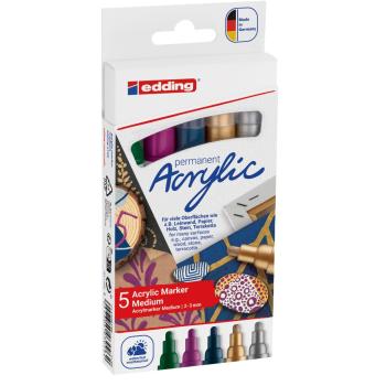 Preview: Edding 5100 Acrylmarker medium 5 Stück Festlich-Set
