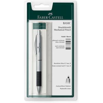 Preview: Faber-Castell Druckbleistift Basic 0.7mm B chrom matt