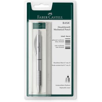 Preview: Faber-Castell Druckbleistift Basic 0.7mm B chrom glanz