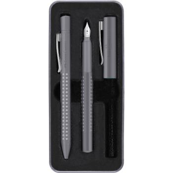 Faber-Castell Grip 2010 Füllhalter M + Kugelschreiber M Geschenkset dapple gray