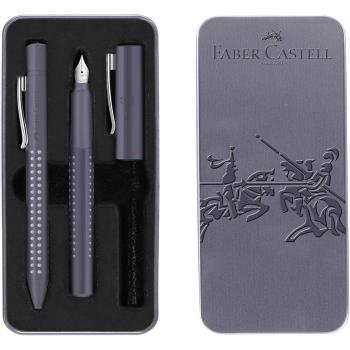 Preview: Faber-Castell Grip 2010 Füllhalter M + Kugelschreiber M Geschenkset dapple gray