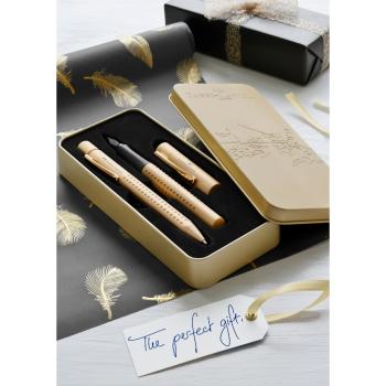 Faber-Castell Grip Edition Füllhalter M + Kugelschreiber XB Geschenkset gold