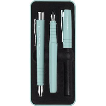 Faber-Castell Füllhalter Poly Pen B + Kugelschreiber Poly Ball XB Set caribic blue