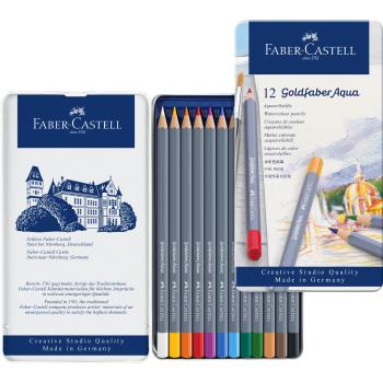 Preview: Faber-Castell Aquarellstifte Goldfaber Aqua 12er Metalletui