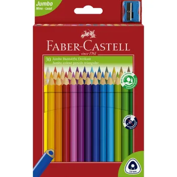 Faber-Castell Jumbo Dreikant Buntstifte 30er Kartonetui