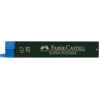 Preview: Faber-Castell 12 Fein-Minen Super-Polymer 0,7 mm 2B