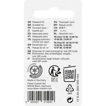 Preview: Faber-Castell 3 Ersatzradierer mit Nadel für TK Fine 97../1306/Vario/Apollo