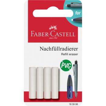 Faber-Castell 4 Ersatzradierer für Eraser Pen und Druckbleistift Poly Matic