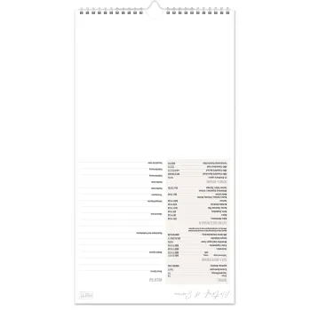 Preview: Häfft Familienplaner 5-spaltig 412x225mm 1S/1M Blattgold 2027