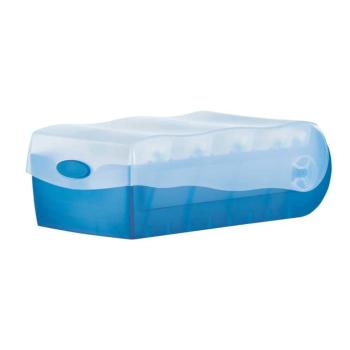 Han Karteibox Croco A8 transluzent-blau