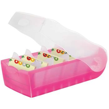 Preview: Han Karteibox Croco A8 transluzent-pink