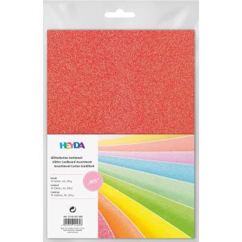 Preview: Heyda Glitterkarton Sortiment A4 200g/m² Iris