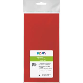 Preview: Heyda Seidenpapier 5 Blatt 50x70cm 20g/m² mittelrot