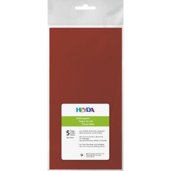 Preview: Heyda Seidenpapier 5 Blatt 50x70cm 20g/m² mittelbraun