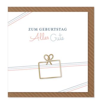 Komma³ Grußkarte Clip Card Square Zum Geburtstag alles gute