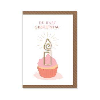 Komma³ Grußkarte Clip Card Midi Du hast Geburtstag
