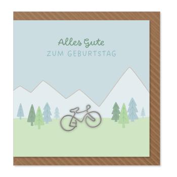 Komma³ Grußkarte Clip Card Square Alles gute zum Geburtstag