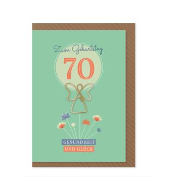Komma³ Grußkarte Clip Card Zum 70. Geburtstag Gesundheit und Glück