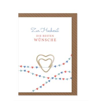 Komma³ Grußkarte Clip Card Zur Hochzeit die besten Wünsche