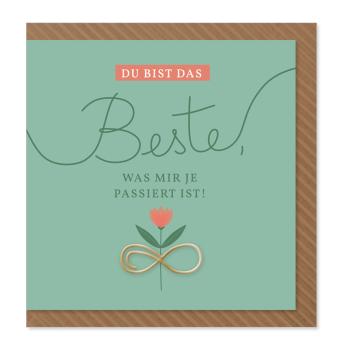 Komma³ Grußkarte Clip Card Square Du bist das Beste