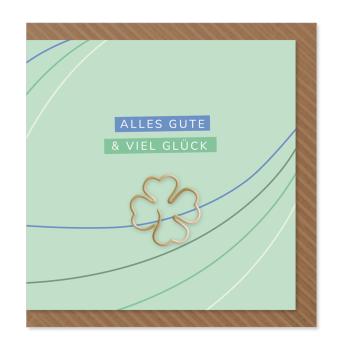 Komma³ Grußkarte Clip Card Square Alles Gute & Viel Glück