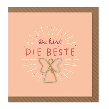 Komma³ Grußkarte Clip Card Square Du bist die Beste