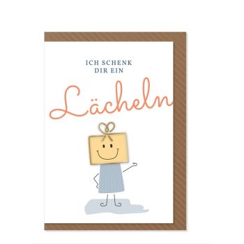 Komma³ Grußkarte Clip Card Ich schenk Dir ein Lächeln