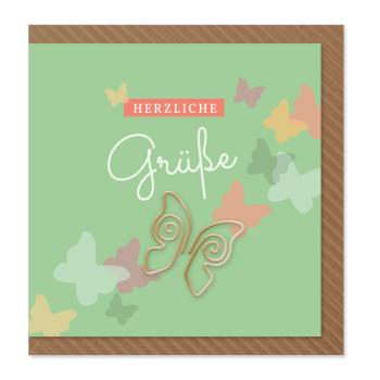 Komma³ Grußkarte Clip Card Square Herzliche Grüße