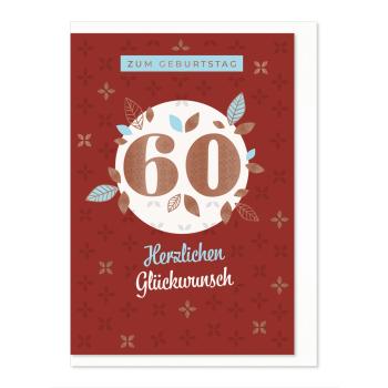 Komma³ Grußkarte Good Luck Zum 60. Geburtstag Herzlichen Glückwunsch