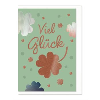 Komma³ Grußkarte Good Luck Viel Glück